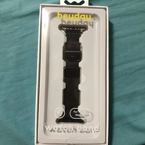 42mm black steel apple watch band